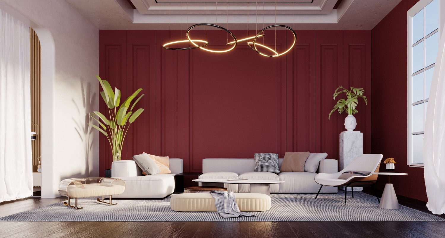 bordowy salon pomysly